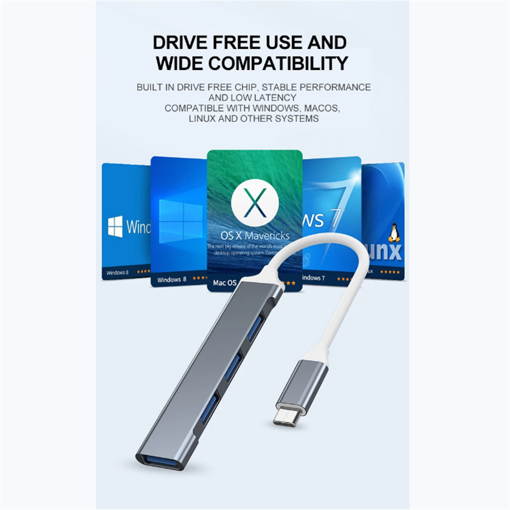 Adaptateur répartiteur multi-ports HUB USB 3.0 4 en 1, haute vitesse, USB 3.0/Type C à 4 USB OTG, pour Macbook Pro, accessoires pour ordinateur portable