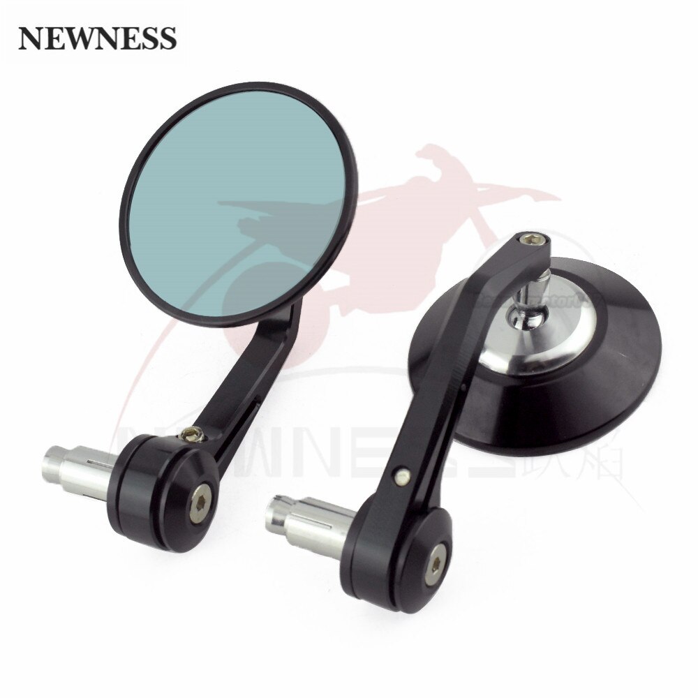 CNC 7/8" 22mm Universal Mirror Rearview Handle Bar End Mirrors Fit For Ducati Monster Aprilia Suzuki MV Agusta Cafe Racer: Silver