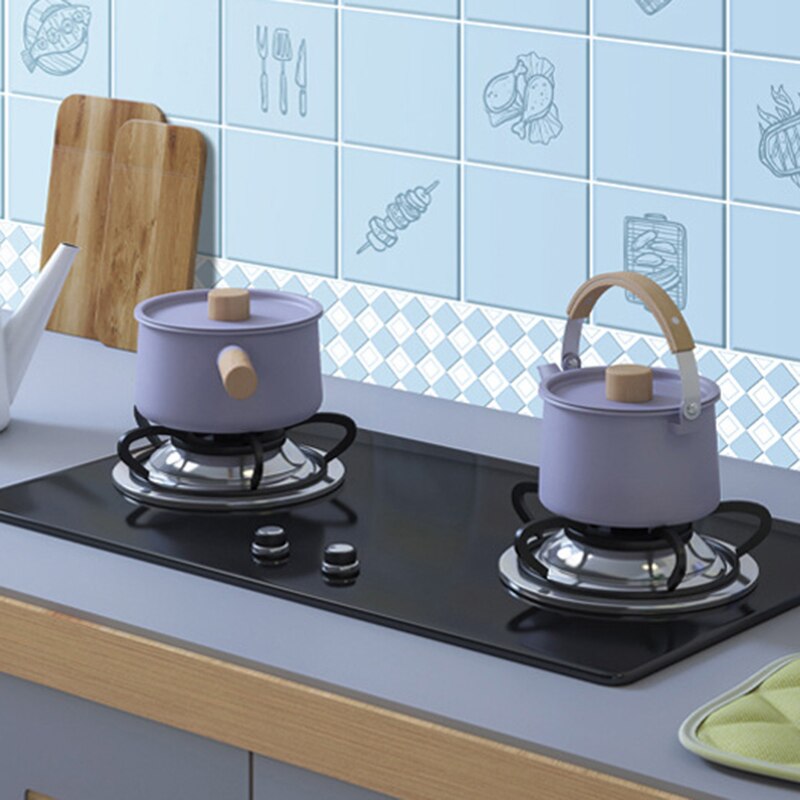 300*60cm cozinha auto-adesivo papel transparente de alta temperatura telha à prova de óleo adesivos de parede impermeáveis