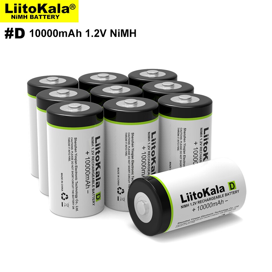 Rechargeable D Batteries - 10000mAh Ni-MH D Cell - 1-10PCS Pack - for Gas Stoves