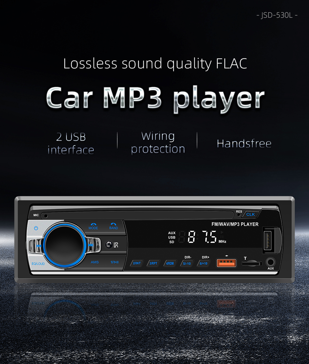Reproductor estéreo de Radio para coche reproductor MP3 Digital Bluetooth JSD-530 520 60Wx4 FM Audio estéreo música USB/SD con entrada auxiliar en el tablero