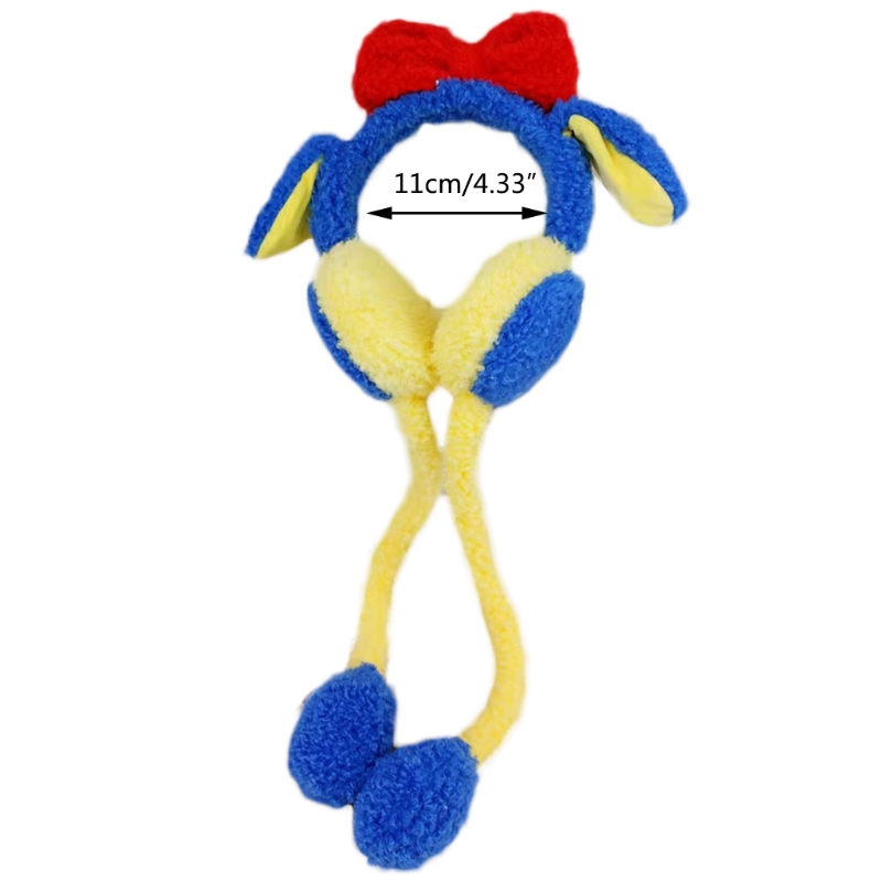 Fleece Ear Muffs Moving Rabbit Ears Earmuff Bunny Ear Muffs Jumping Rabbit Ear Hat Bow Knot Headband With Moving Ears
