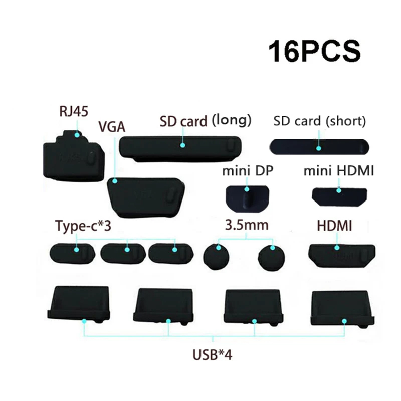 Bouchon Anti-poussière pour ordinateur portable, Interface USB Type C HDMI, couvercle de protection contre la poussière, bouchon Anti-poussière pour accessoires d'ordinateur portable, ensemble de capuchons Anti-poussière