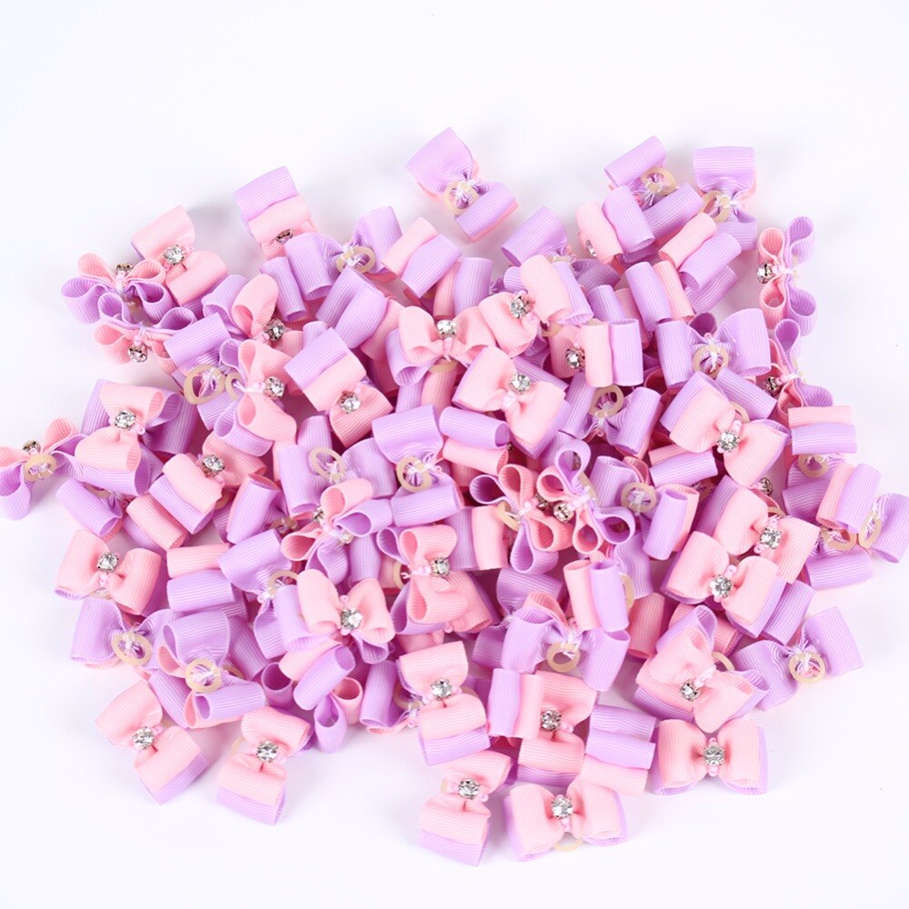 Kleine Hunde Haar BöGen Haustier Welpen Zubehör Yorkshire Für Haustiere Haar Clips Körperpflege Tisch BöGen animaux accessoires chien Stock