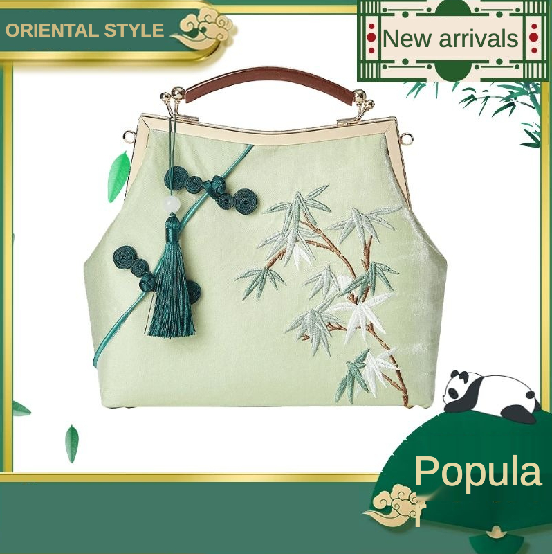 Bolso de mano Vintage de estilo Nacional Chino para mujer, borla bordada, bordado Floral, bandolera de noche, novedad de