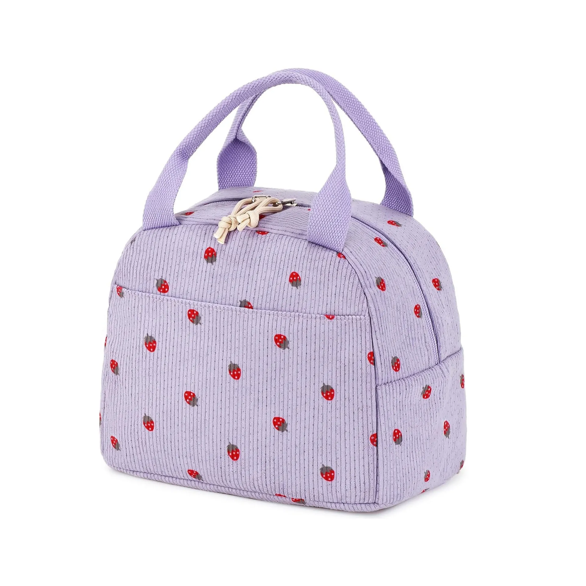 Corduroy Lunch Bag Thermal Insulation Lunch Box Storage Handbag Multifunctional Kid School Cooler Bag Picnic Food Pouch: SKY BLUE