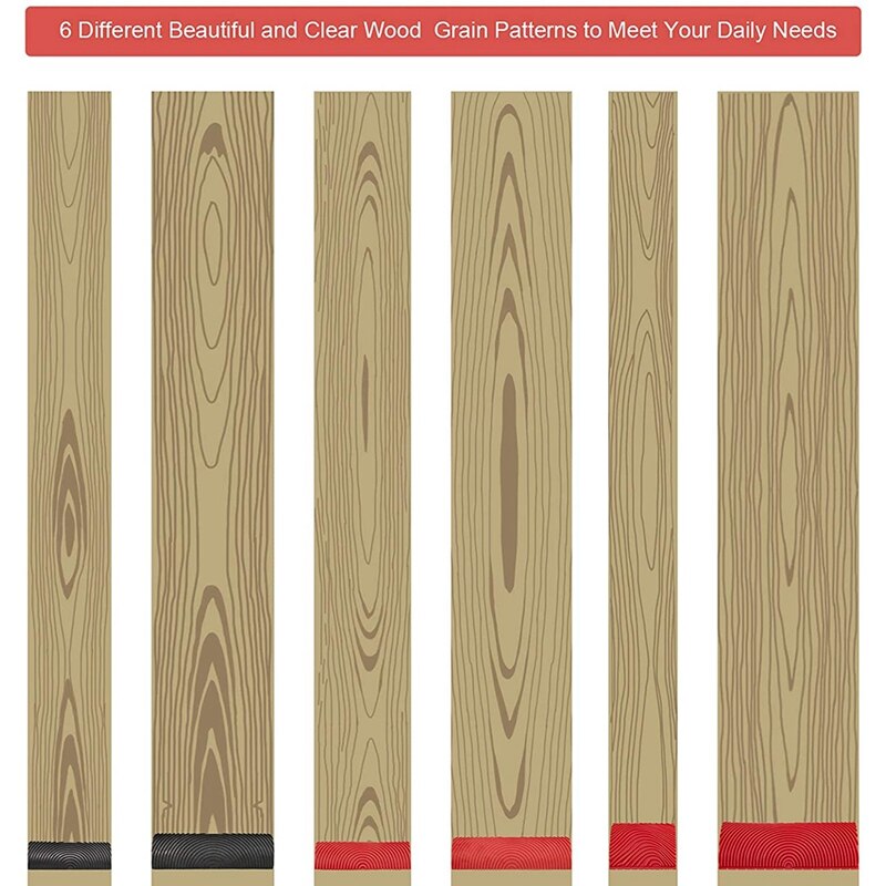 -6Pcs Diy Rubber Hout Textuur Nerven Tool, hout Patroon Schilderen Tool En Houtnerf Verf Tool Voor Muur Kamer Decoratie