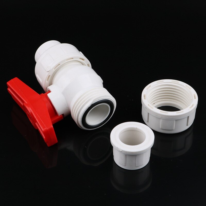 1pc 20mm til 20mm pvc kuleventil fagforening ventil pvc vannrørkobling rørlegger slangekoblinger 1/2 " slureventil