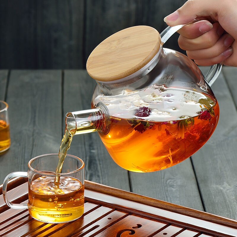 6Pcs/Set Transparent Drinking Water Cup Heat Resistant Double Wall Layer Tea Cup Office Small Flower Teacups Drinkware