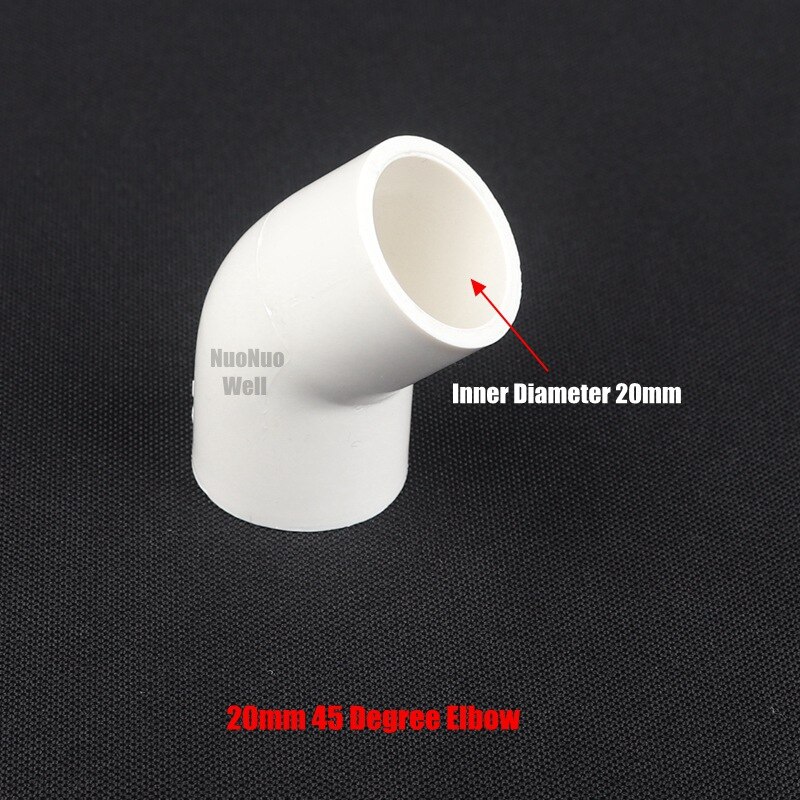 Joint en PVC blanc, diamètre intérieur 20mm, 10 pièces/lot, connecteur de tuyaux d&#39;irrigation agricole pour Aquarium: 20mm 45 Degree Elbow