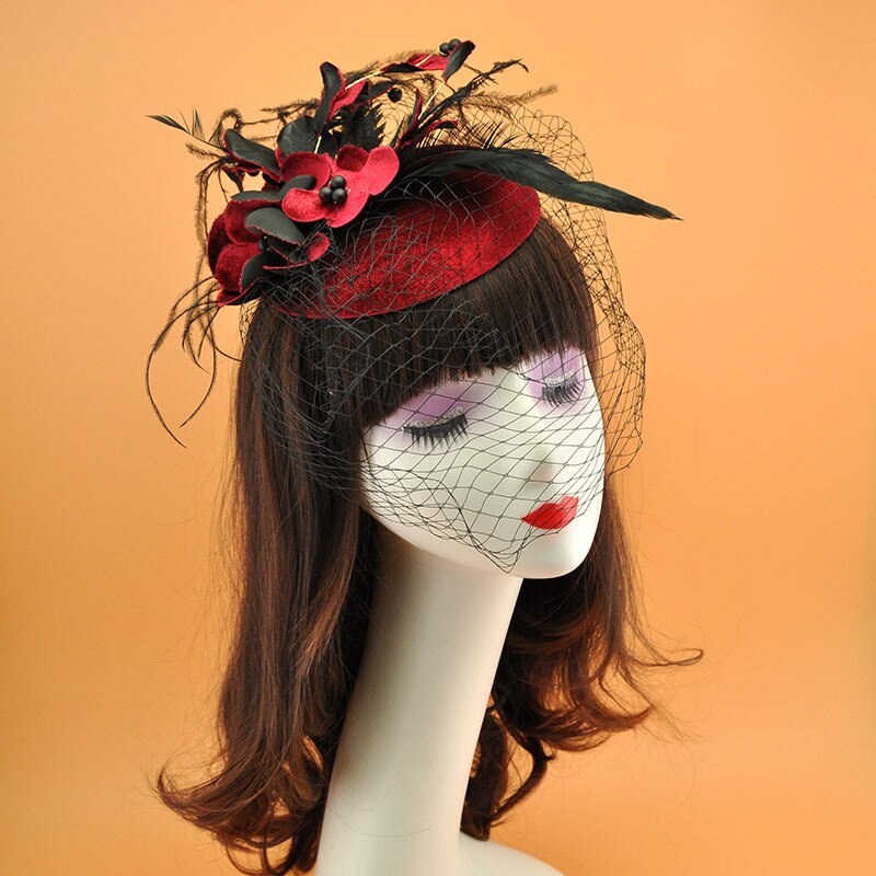 Wedding Bridal Hats Fascinators headpiece party Hat wedding accessories Bridal hat White bridcage party hair accessories