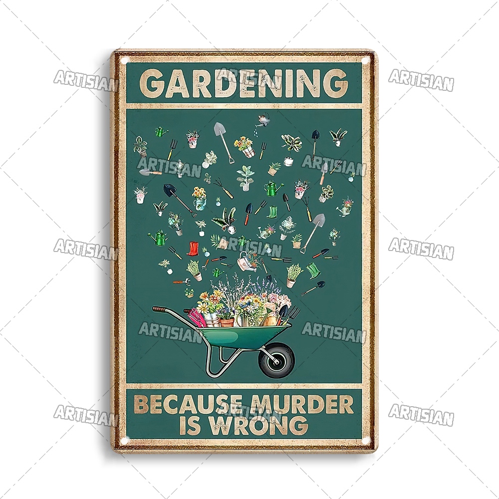 Artisian Tuin Metalen Poster Plant Tin Teken Meisje Decoratieve Plaque Wall Decor Garage Bar Pub Club Hotel Keuken Thuis Man cave