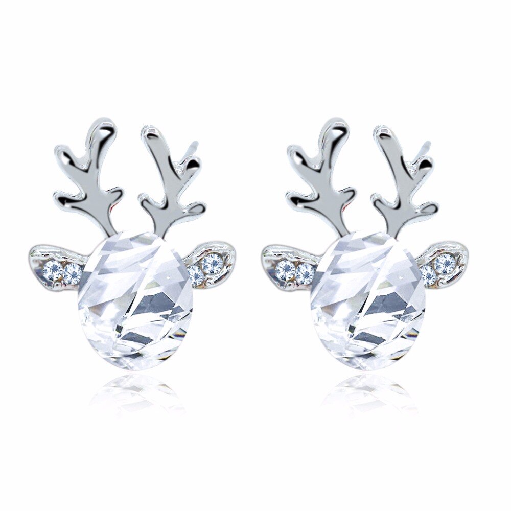 Octbyna-pendientes de venado de cristal con diamantes de imitación, joyería ,