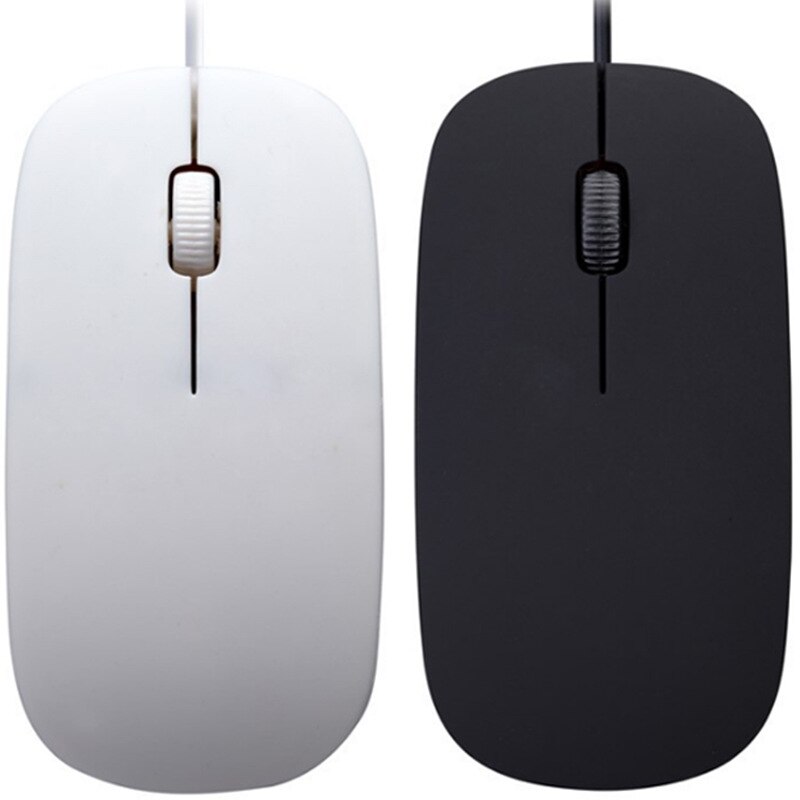 Ultra thin USB2.0 wired optical mouse 1200dip 3 button Mice USB for Computer PC Laptop black white