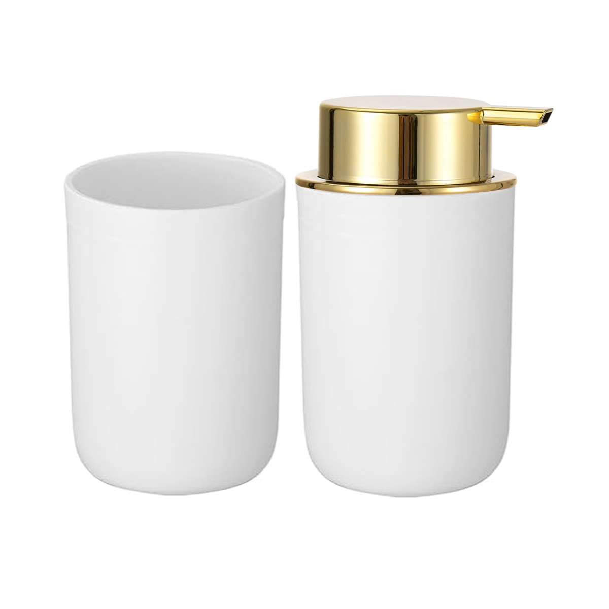 Schuim Zeepdispenser met Mondwater Cup Badkamer Hervulbare Schuimende Handzeep Lotion Flessen Keuken Handen en Afwasmiddel Fles: WHITE