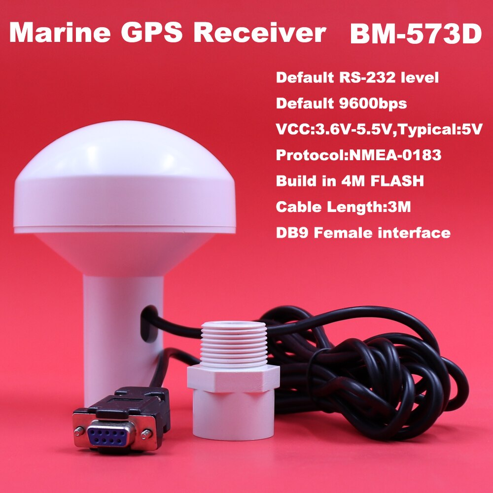Beitian, Marine Gps Ontvanger, Boot Gps Ontvanger, 9600bps, nmea 0183 DB9 Connector Met Schroef Buis, BM-573D