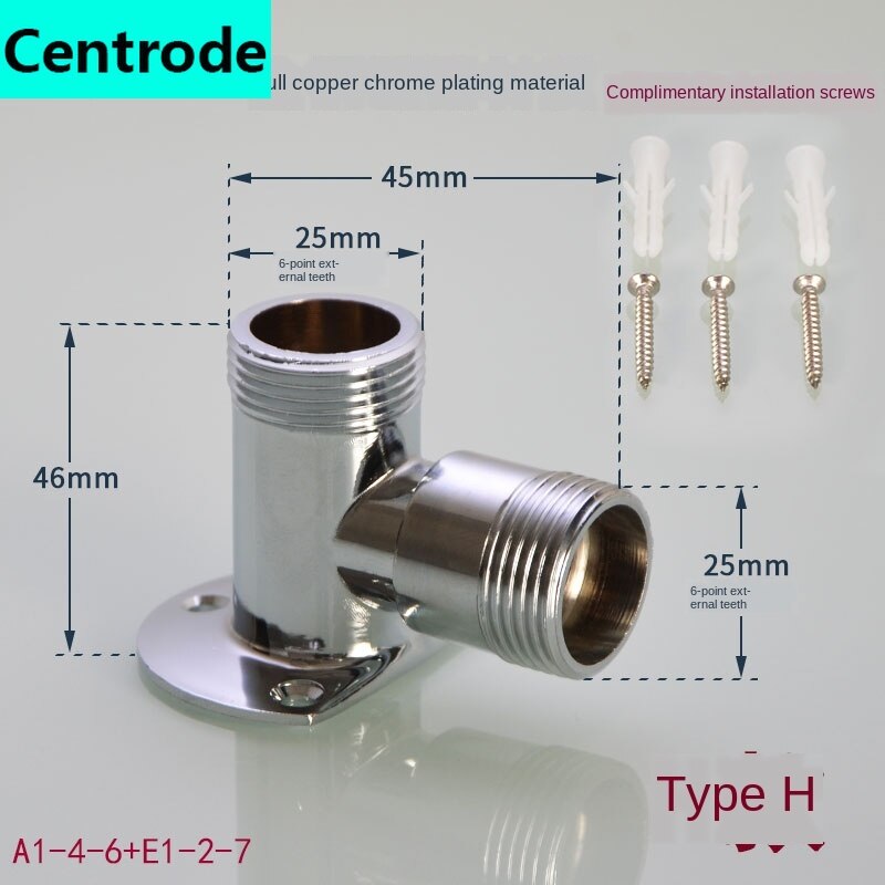 Faucet mount 1/2IN connector accessories surface mounted wall 3/4IN copper concealed change surface mounted modified bracket: H