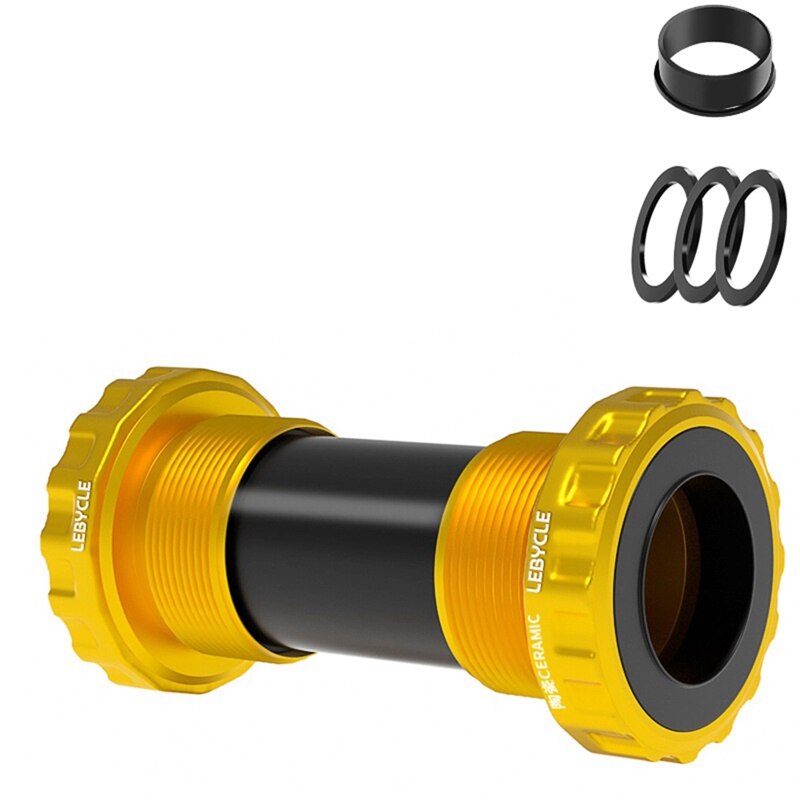 Lebycle Bike Bottom Bracket Set Sealed Bearing Thread Type 68 73Mm BSA68 BB91 Shell 24Mm MTB Road Bike Bottom Bracket: Gold