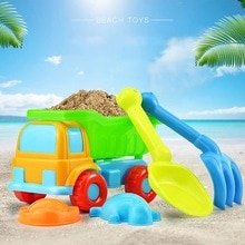 5 Stks/set Kids Strand Vrachtwagen Schop Hark Dier Mallen Kit Tuin Zandbak Zwembad Opslag Toy Collection Zand Weg Strand