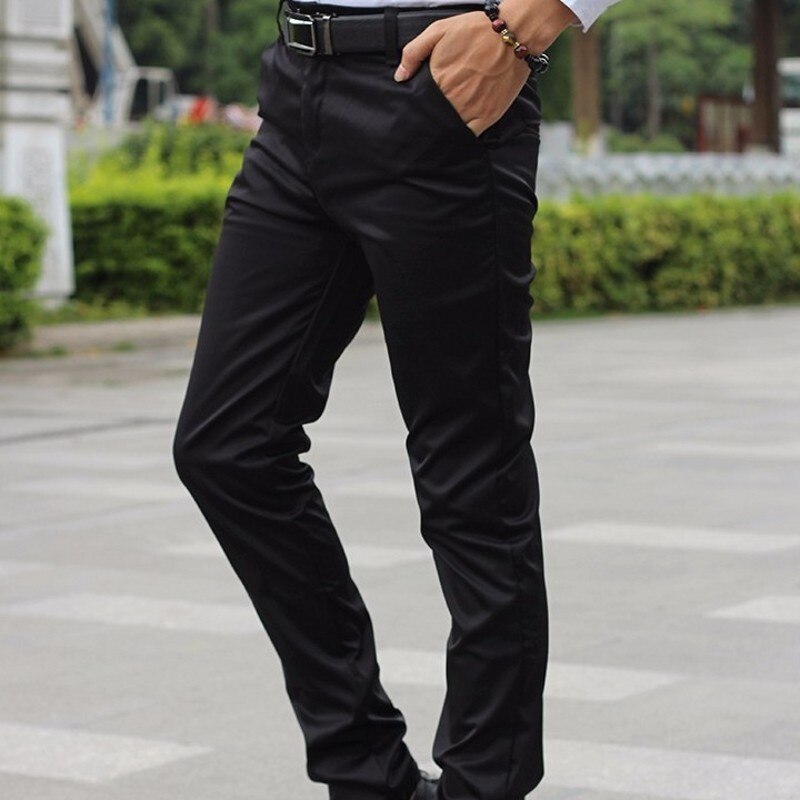 Korean Slim Fit Pants Men 2026.Korea Slim Fit Mens Smart Casual Full Length Penci... - Grandado