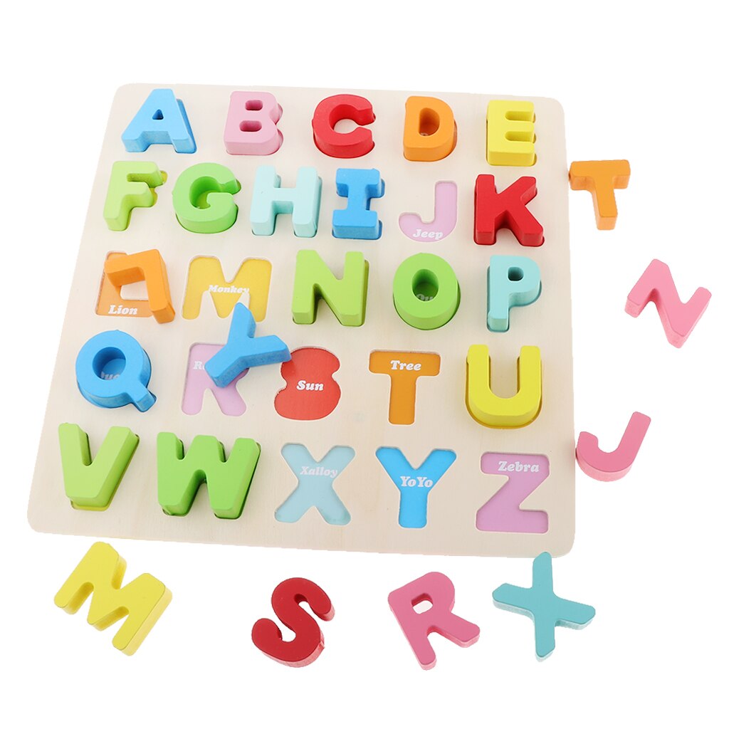 26 Stuks Alfabet Puzzel Blokken Hoofdstad Engels Letters, Kinderen/Baby Cognitieve Toy