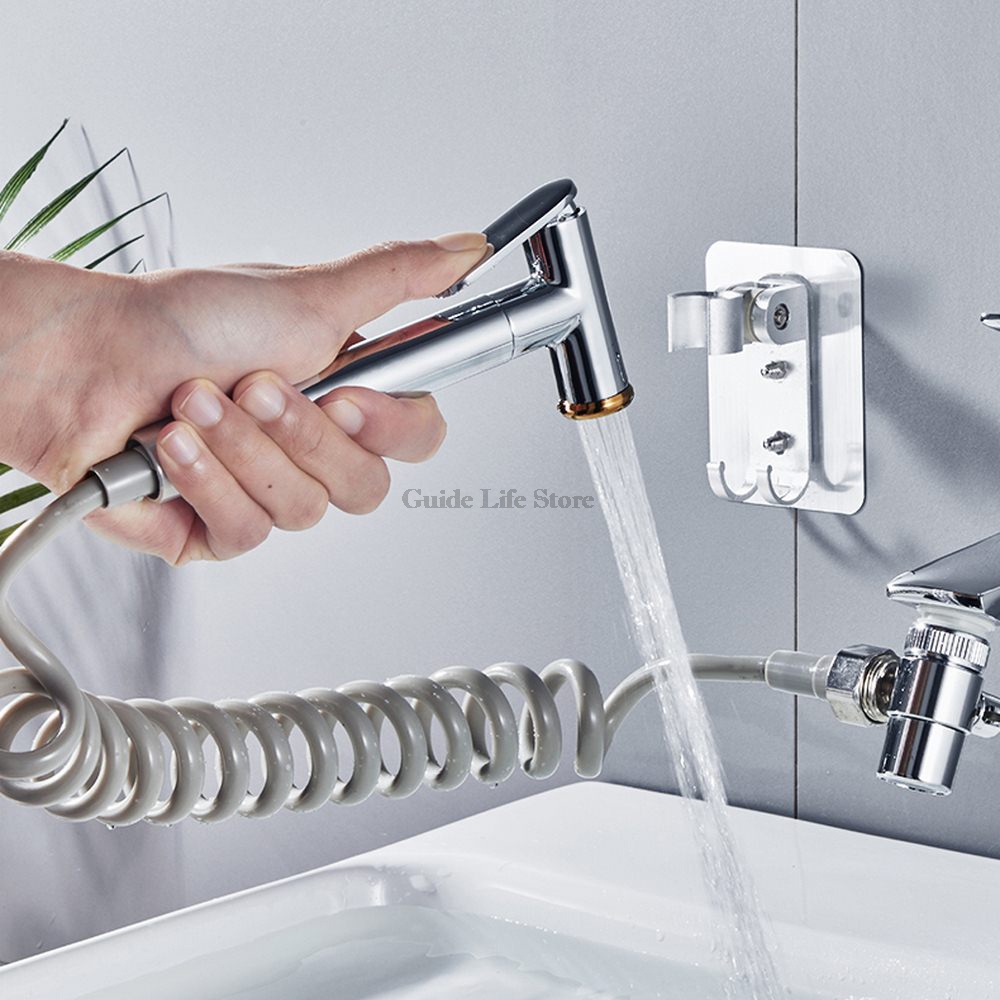 Washbasin basin faucet external shower toilet handheld filter telescopic small sprinkler set shampoo room artifact