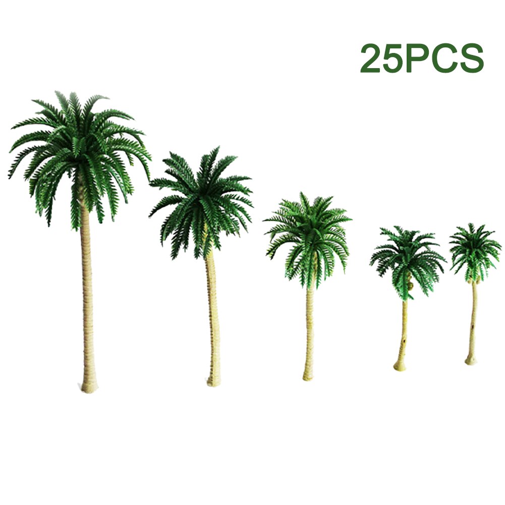 DIY Building Decor Diorama Architectural Model Realistic Sand Table Simulation Coconut Tree Train Scenery Miniature Landscape