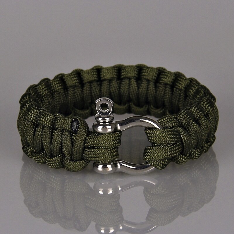 Handarbeit Outdoor Camping Überleben Armband Männer Frauen Paracord Fallschirm Seil Armband Homme Geflochtene Schmuck: Green