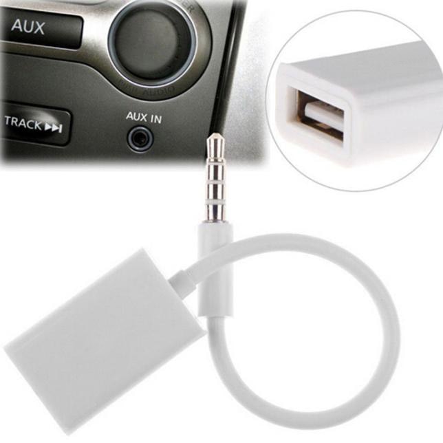 3.5mm Male AUX Audio Plug Jack To USB 2.0 Female Converter Cable Cord Car MP3 Factory Price #30