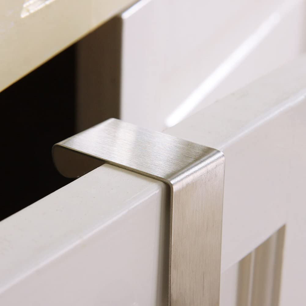 Crochet de tiroir réversible en acier inoxydable, 2 pièces, porte-serviettes, pour porte de placard, porte-manteau de cuisine ou de bureau