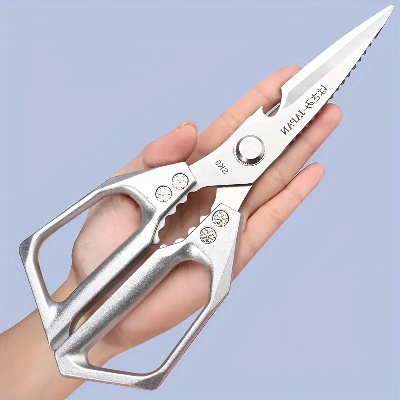 Tijeras de cocina de alta resistencia, tijeras multiusos de acero inoxidable para cortar carne y asar, tijeras de cocina para el hogar, 1 ud.