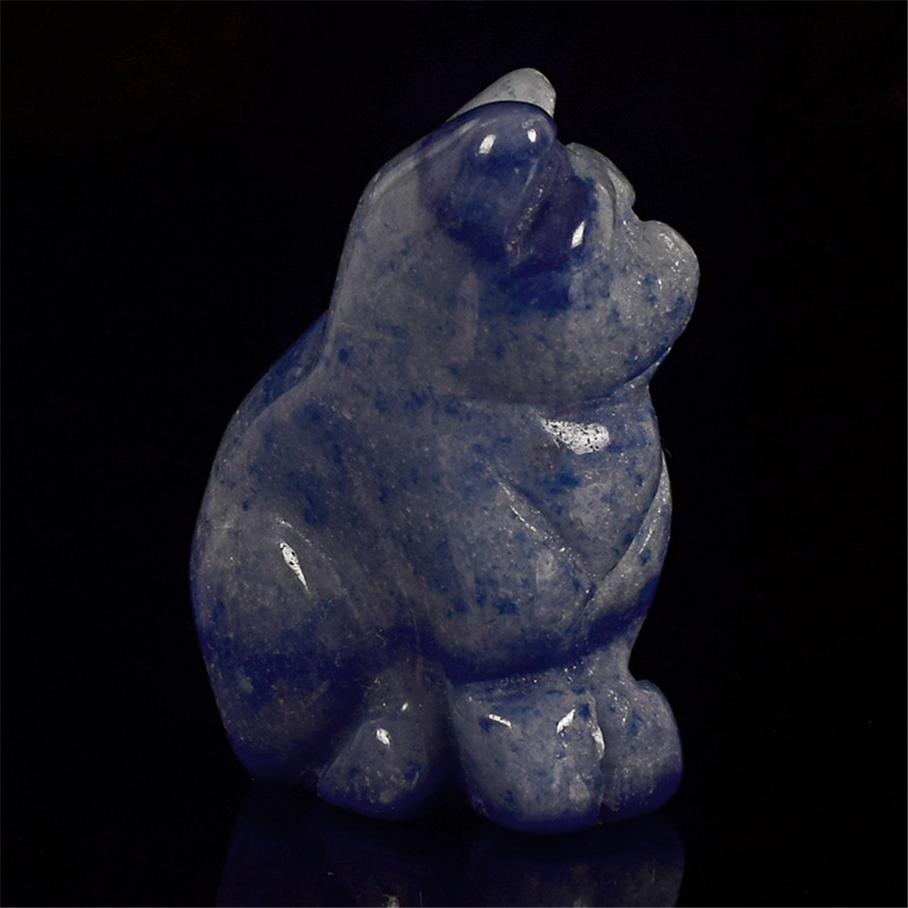 Jade chat porte-bonheur décoration de la maison | Chaton naturel, cristal de spar fluoré, pierres de traitement artisanales pures sculptées à la main
