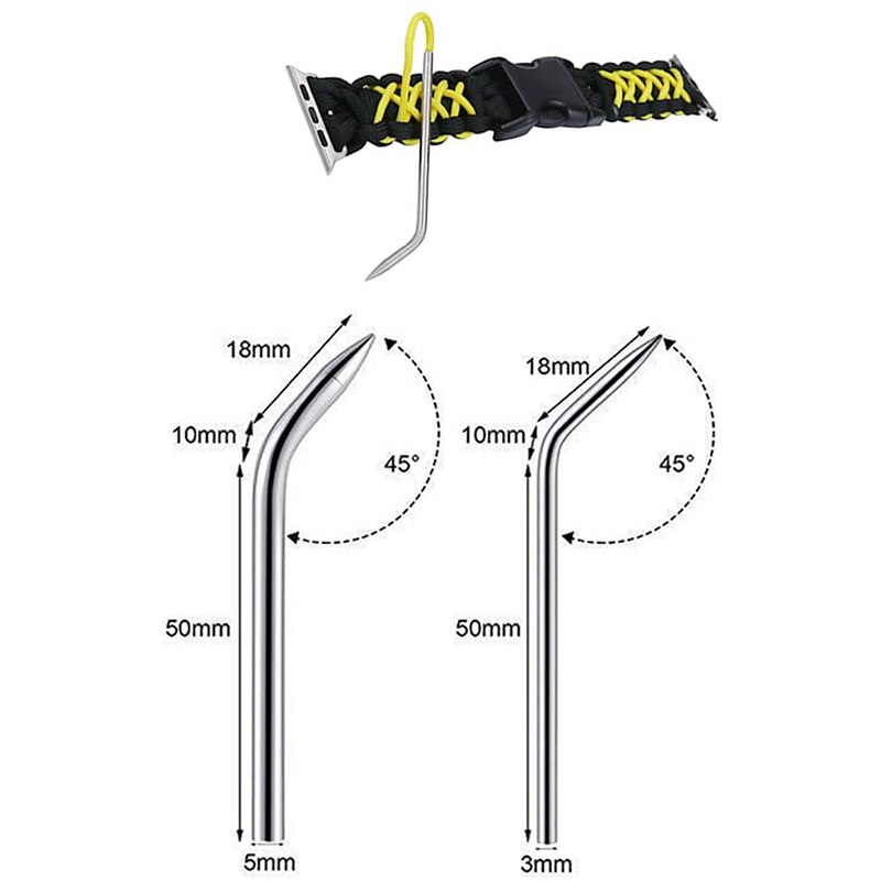 9pcs Paracord Stitching Kit Paracord Stitching Set Stainless Steel Umbrella Rope Needle Bracelet Flattener Knitting Needles