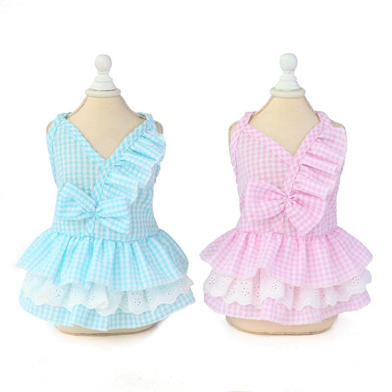 Vestido para perros mascota algodón estilo Vestido de princesa lazo falda transpirable cachorro ropa de verano disfraz