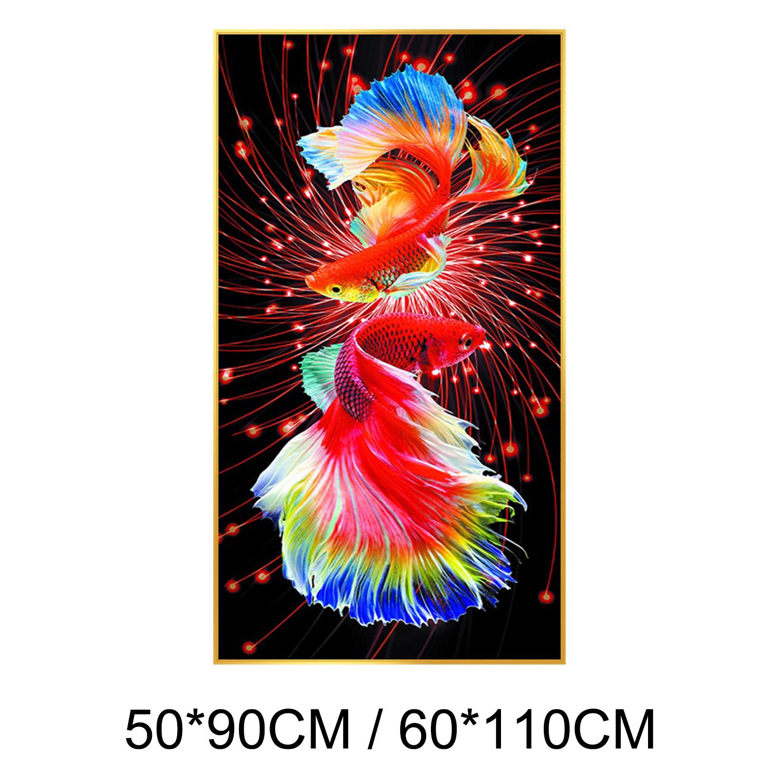 DIY Fish Printed Needlework Goldfish Cross Stitch Sets Full Embroidery Kit Koi Cross-Stitching Decoration