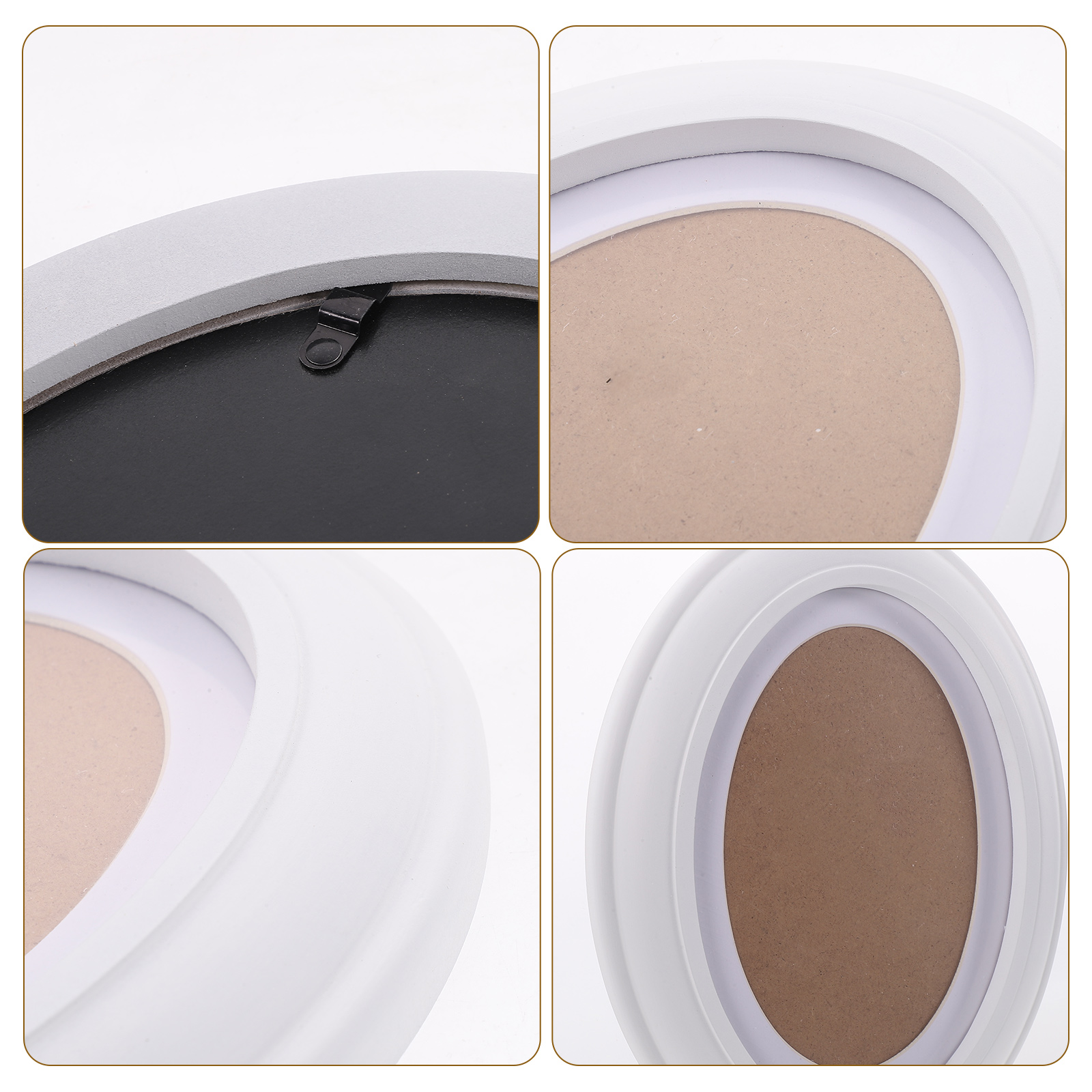 7 oval wooden picture frame Inch Oval Wooden Photo Frame White Wall Hanging Picture Frame for Living Room Bed Room- Send