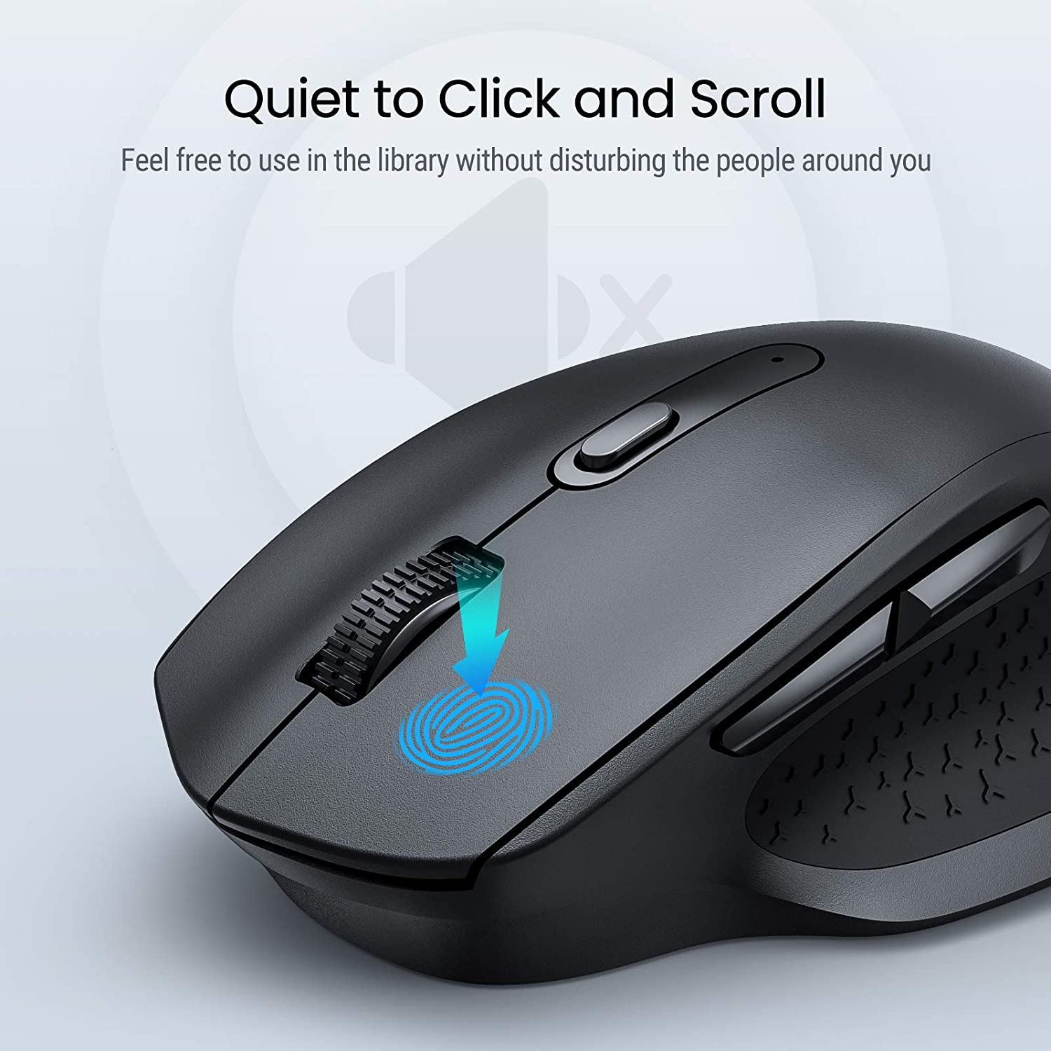 VicTsing Drahtlose Maus, Ergonomische Stille Maus mit 5 Einstellbare DPI &amp; USB Empfänger für Laptop, Chromebook, PC, Tablet, Desktop