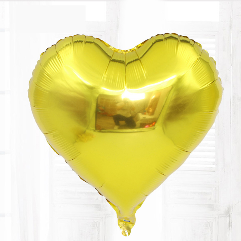Globos románticos de boda de 18 pulgadas con forma de corazón, globo de aluminio, decoración boda inflable, de cumpleaños, globo de helio: YELLOW