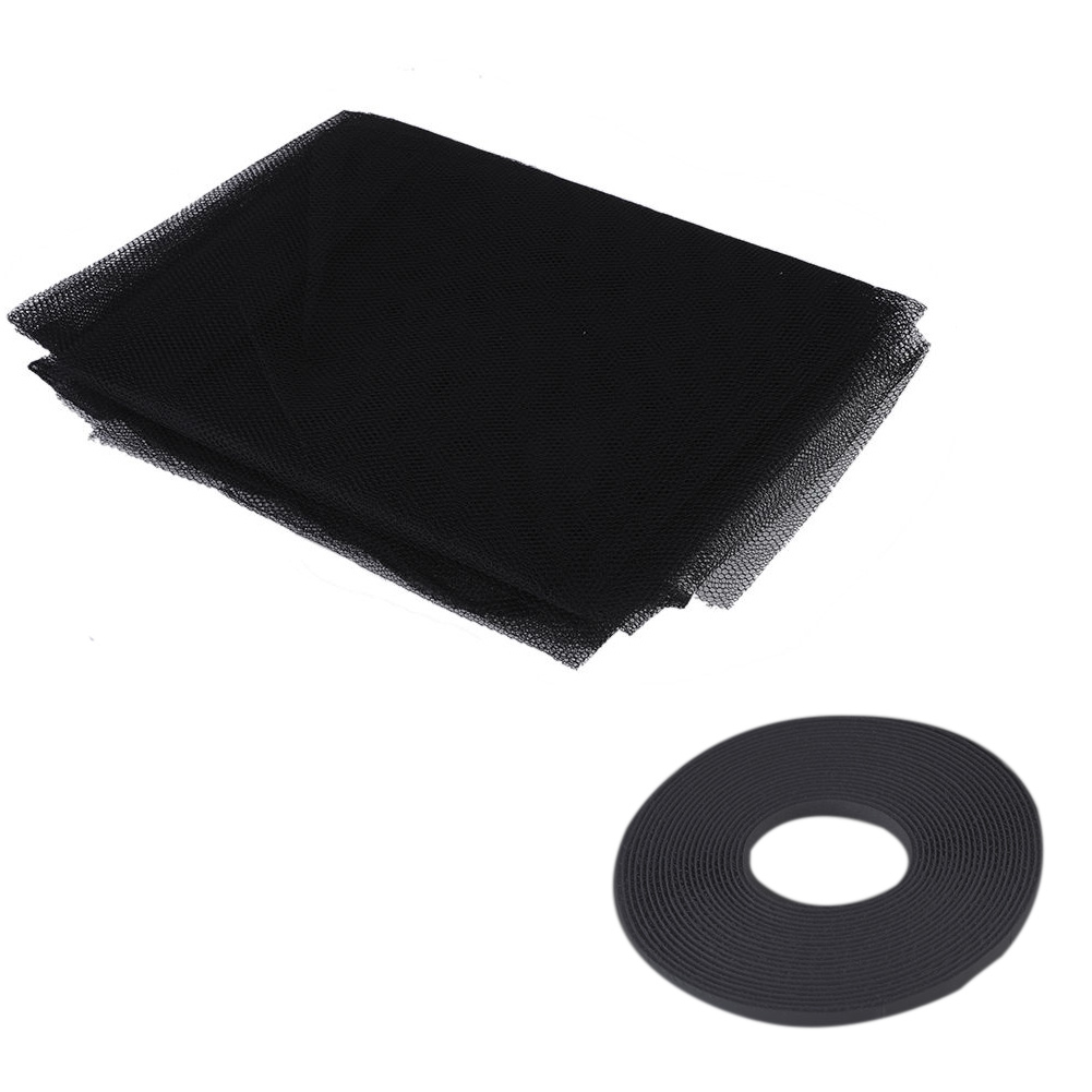 'The Best' DIY Magic Sticker Window Mesh Door Curtain Snap Net Guard Mosquito Fly Bug Insect 889: black