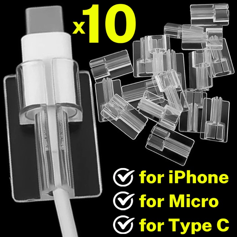 10/1PCS Transparent Cable Protector Cover for Apple iPhone Type C Micro USB Data Cord Universal Charger Wire Clear Case Clip
