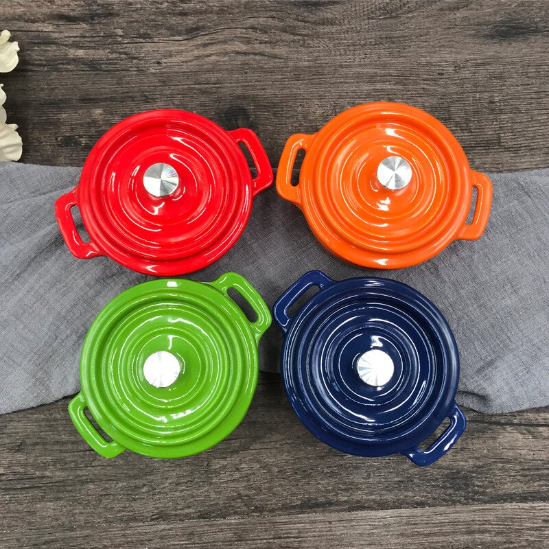 10cm emaille gusseisen Pfanne Mini kleine topf gewürz Kasten kleine milch Pfanne ergänzende lebensmittel topf beilage Kasten kreative tauchen gericht
