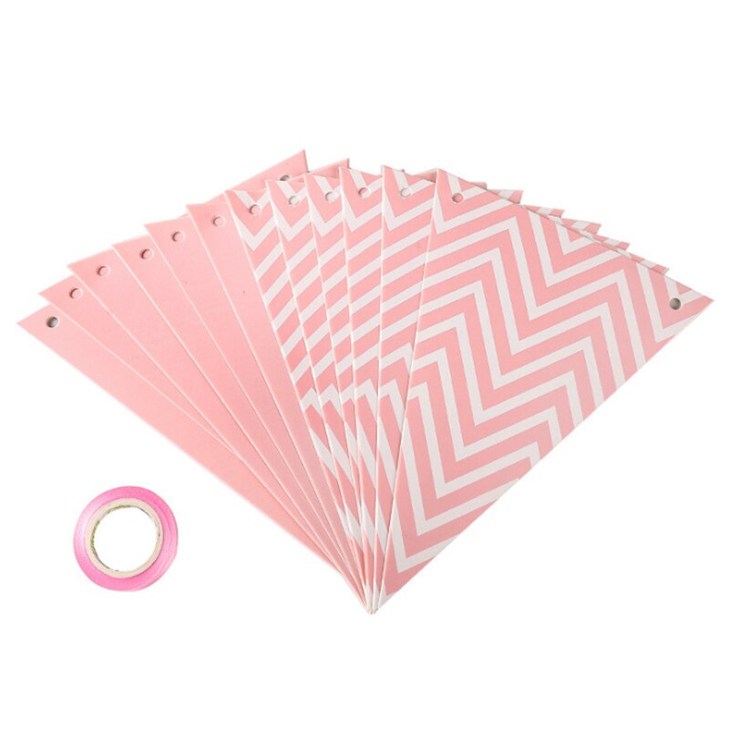 Nordic Stijl Rose Gouden Driehoek Wave Bunting Adult Party Sfeer Decoratie: pink