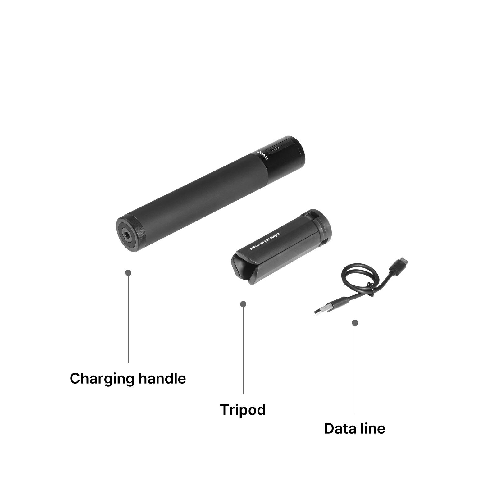 Ulanzi BG-3 Power Bank Hand Grip 10000mAh USB-A Type-C Dual Charging Ports with Mini Tripod for Smartphone Camera