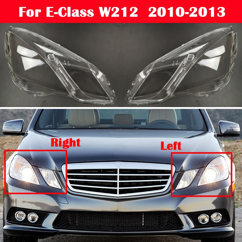 Bil gennemsigtig forlygte glas lampe  e260 e350 e400 e500 e550 skærmskal linsedæksel til mercedes-benz e-klasse  w212