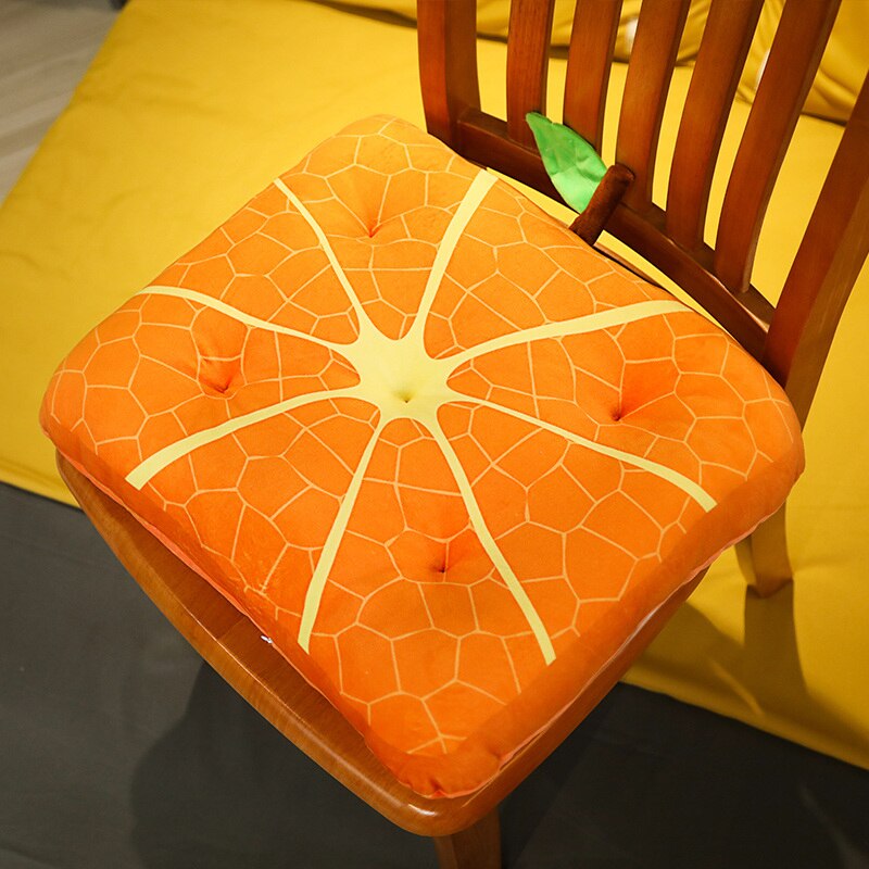 3d kawaii simulation vandmelon citron frugt blød pude plys sødt legetøj sofa pude fyldt hjem bil dekoration børn pige: Orange / 35cm