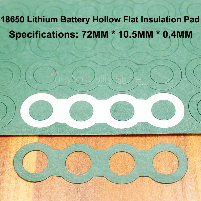 100 stks/partij Combinatie Isolatie Pakking Meson 18650 Holle Platte Hibiscus Papier Isolatie Mat 4 18650 Lithium Batterij