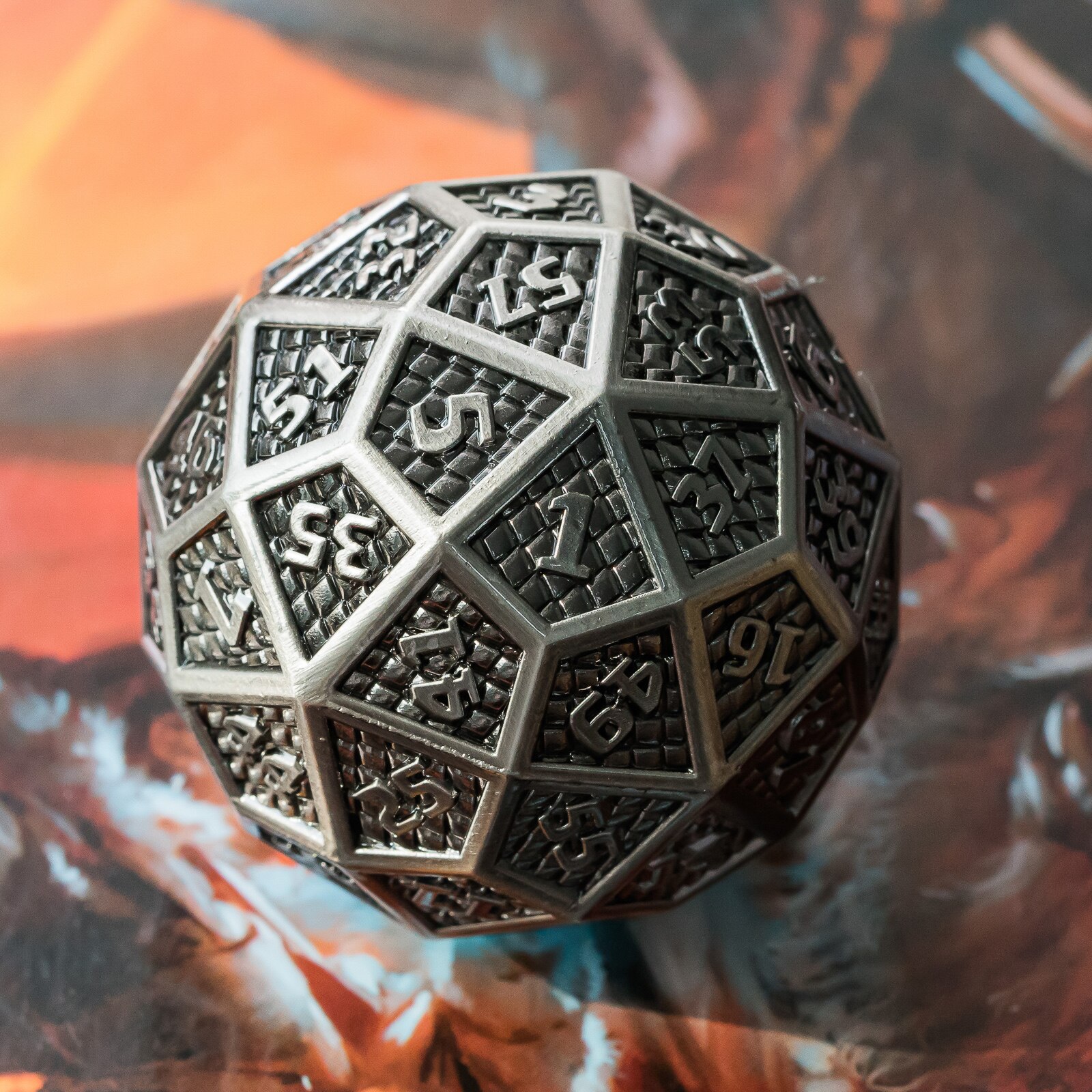 Cusdie 60 Sided Dice Giant Ancient Metal Dice D60 Dice DND Dice for D&D Role Playing Game MTG Pathfinder