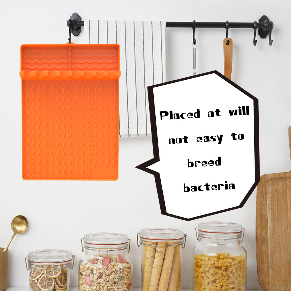 Estera para parrilla reutilizable, estante lateral de silicona de gran tamaño, herramientas para plancha, estera de espátula con almohadilla de goteo para parrilla al aire libre, encimera de cocina