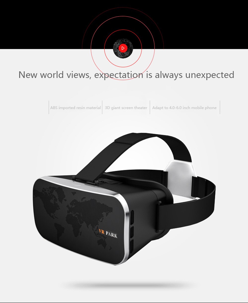 VR PARK 3D VR Glasses Wide-Angle Full Screen Virtual Reality For Smartphone Android IOS Goggles Len With Bluetooth control