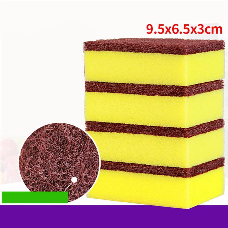 10pcs Scrub Sponge High-Density Kitchen Cleaning Pad Household Scouring Pad Dishwashing Sponge Sponge Cloth Dish Washing Sponge